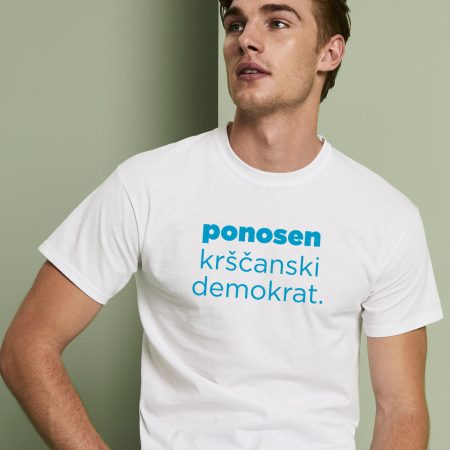Bela moška majica ponosen krščanski demokrat
